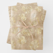 Shiny Champagne Gold Glam Animal Print Geschenkpapier Set (Beispiel)