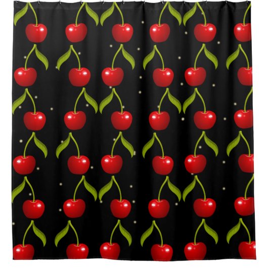 Shiny Cherries Pattern Duschvorhang (Vorderseite)
