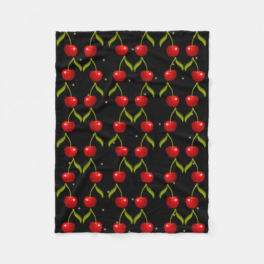 Shiny Cherries Pattern Fleecedecke (Vorderseite)