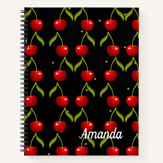 Shiny Cherries Pattern Notizblock (Vorderseite)
