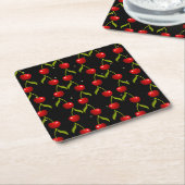 Shiny Cherries Pattern Rechteckiger Pappuntersetzer (angewinkelt)