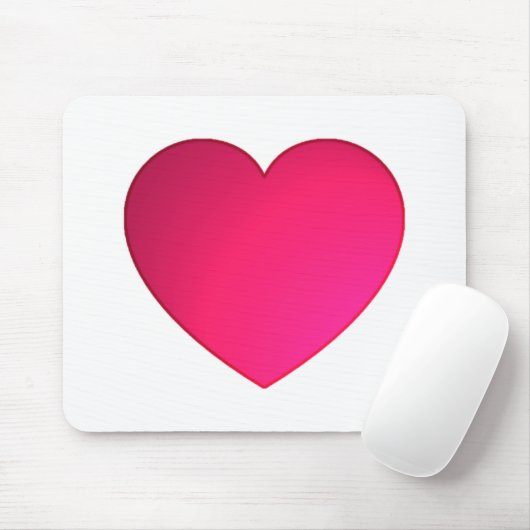 Shiny Cherry Red Heart Mousepad (Mit Mouse)