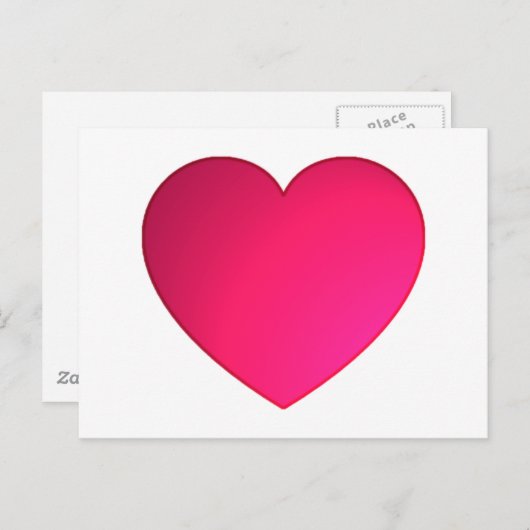 Shiny Cherry Red Heart Postkarte (Vorne/Hinten)