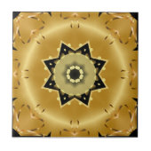 Shiny Chic Elegante Gold und Black Star Arabesque Fliese (Vorderseite)