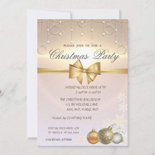 Shiny Christmas Balls, Weihnachtsfest im Unternehm Einladung (Vorderseite)