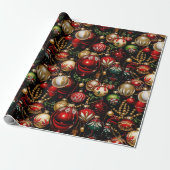 Shiny Christmas Baubles 2 Wrapping Paper Geschenkpapier (Ungerollt)