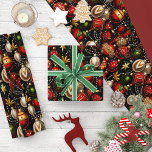 Shiny Christmas Baubles Wrapping Paper Geschenkpapier<br><div class="desc">Das Gesamtbild des Verpackungspapiers verströmt einen zeitlosen Charme und ein Gefühl von Pracht. Wenn das Licht die glänzenden Vintagen Ornamente und Perlen einfängt, leuchten und blinken sie, als ob sie Geschichten vergangener Weihnachten und die Freude, die sie Familien auf der ganzen Welt gebracht haben, flüstern würden. Dieses Verpackungspapier wird sicherlich...</div>
