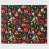 Shiny Christmas Baubles Wrapping Paper Geschenkpapier (Flach)