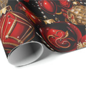 Shiny Christmas Baubles Wrapping Paper Geschenkpapier (Rolleneckpunkt)