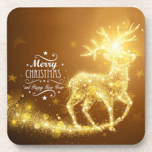 Shiny Christmas Deer Beverage Coaster Getränkeuntersetzer (Vorderseite)