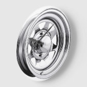 Shiny Chrome Wheel Große Wanduhr (Winkel)