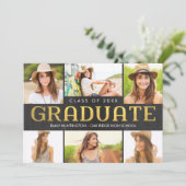 Shiny Collage Abschluss Ankündigung Einladung (Stehend Vorderseite)