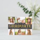 Shiny Collage Abschluss Ankündigung Postkarte (Stehend Vorderseite)