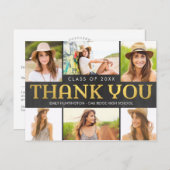 Shiny Collage Moderner Abschluss Danke Postcard Postkarte (Vorne/Hinten)