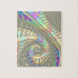 Shiny Colorful Spirale Fraktal Digitale Abstrakte  Puzzle