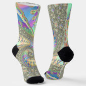 Shiny Colorful Spirale Fraktal Digitale Abstrakte Socken (Gewinkelt)