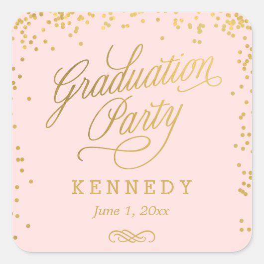 Shiny Confetti Editable Color Abschluss Stickers (Vorderseite)
