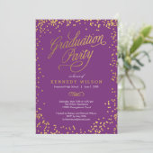 Shiny Confetti EDITABLE COLOR Graduation Party Einladung (Stehend Vorderseite)
