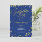 Shiny Confetti EDITABLE COLOR Graduation Party Einladung (Stehend Vorderseite)