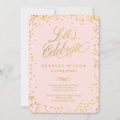 Shiny Confetti Editable Color Party Einladung (Vorderseite)