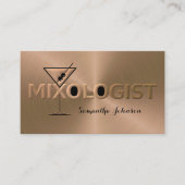 Shiny Copper & Black Event Bartender Business Card Visitenkarte (Vorderseite)