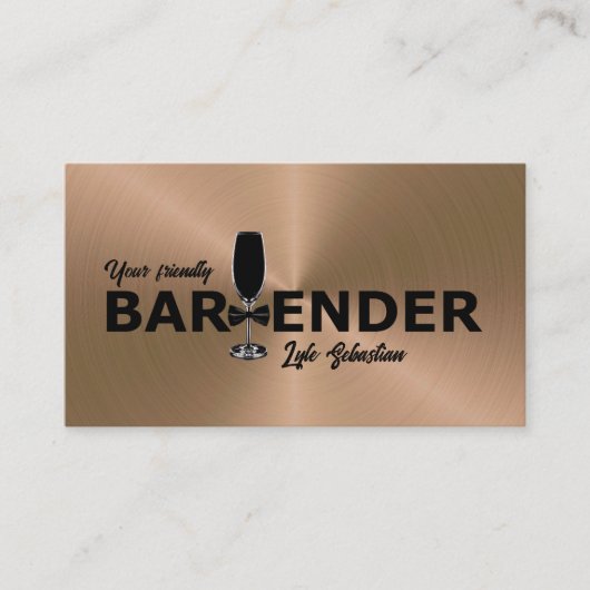 Shiny Copper Event Barkeeper Business Card Visitenkarte (Vorderseite)