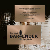 Shiny Copper Event Barkeeper Business Card Visitenkarte