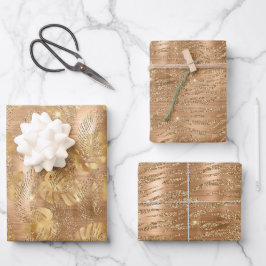 Shiny Copper Gold Glam Animal Print Geschenkpapier Set