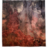 Shiny Copper Gold Glitzer Tinte Smaragdfarben Duschvorhang (Vorderseite)