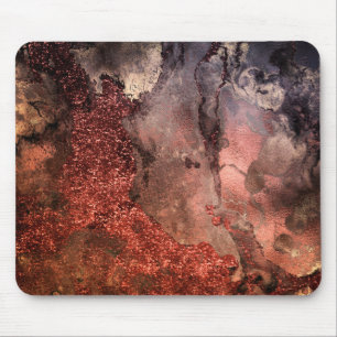 Shiny Copper Gold Glitzer Tinte Smaragdfarben Mousepad