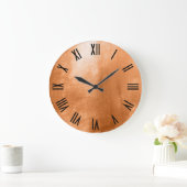 Shiny Copper Imitate Foil Black Roman Numerres Große Wanduhr (Zuhause)