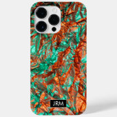 Shiny Crumpled Foil Iridescent Custom Monogram Case-Mate iPhone Hülle (Rückseite)