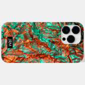 Shiny Crumpled Foil Iridescent Custom Monogram Case-Mate iPhone Hülle (Rückseite (Horizontal))