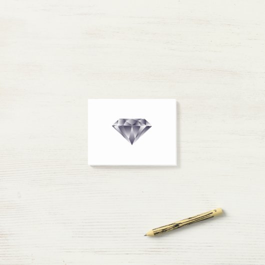 Shiny Diamond Gem Stein mit Spargel Post-it Klebezettel (Auf Schreibtisch)