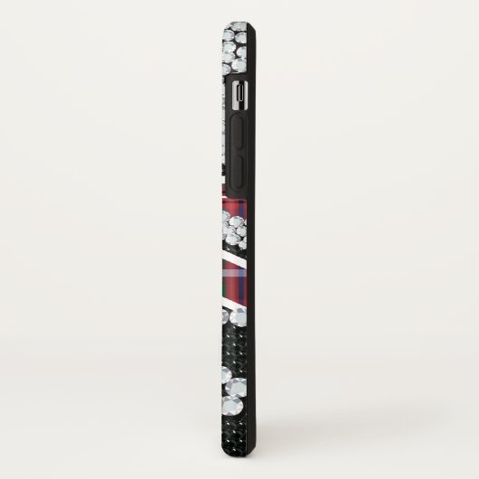 Shiny Diamond Skull Black Red Grid Case-Mate iPhone Hülle (Hinten/Links)