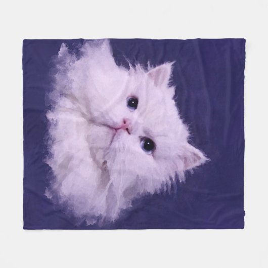 Shiny - die weiße persische Katze Fleecedecke (Vorderseite (Horizontal))