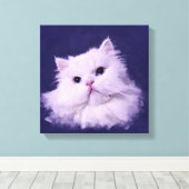 Shiny - die weiße persische Katze Leinwanddruck (Insitu (Holzboden))