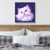 Shiny - die weiße persische Katze Leinwanddruck (Insitu (Schlafzimmer))