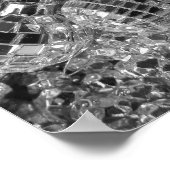 Shiny Disco Ball Ornamente Schwarz-Weiß-Foto Poster (Ecke)