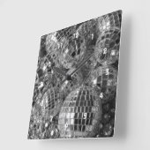 Shiny Disco Ball Ornamente Schwarz-Weiß-Foto Quadratische Wanduhr (Winkel)