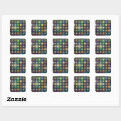 Shiny Disco Dots Quadratischer Aufkleber (Blatt)