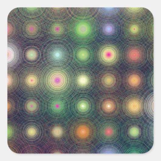 Shiny Disco Dots Quadratischer Aufkleber (Vorderseite)