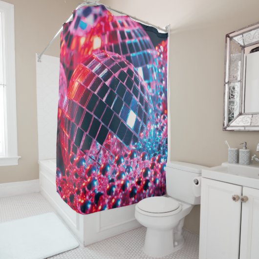 Shiny disco party background with mirror balls ref duschvorhang (Beispiel)