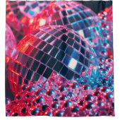 Shiny disco party background with mirror balls ref duschvorhang (Vorderseite)