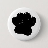 Shiny Dog Paw Print Zeichnend Button (Vorderseite)