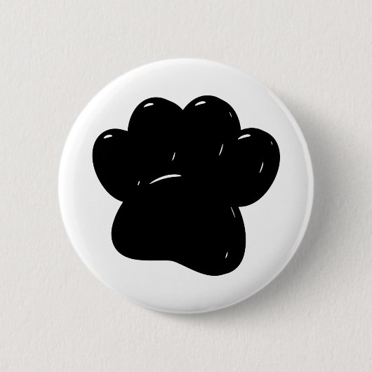 Shiny Dog Paw Print Zeichnend Button (Vorderseite)