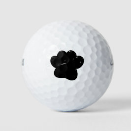 Shiny Dog Paw Print Zeichnend Golfball