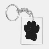 Shiny Dog Paw Print Zeichnend Schlüsselanhänger (Vorderseite links)