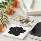 Shiny Dog Paw Print Zeichnend Schlüsselanhänger (Vorderseite rechts)