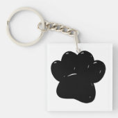 Shiny Dog Paw Print Zeichnend Schlüsselanhänger (Vorderseite)